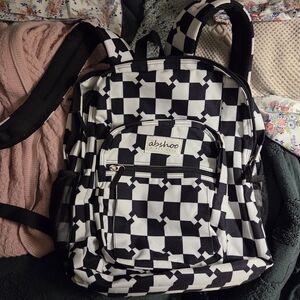 Black and White Checkered Backpack